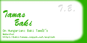 tamas baki business card